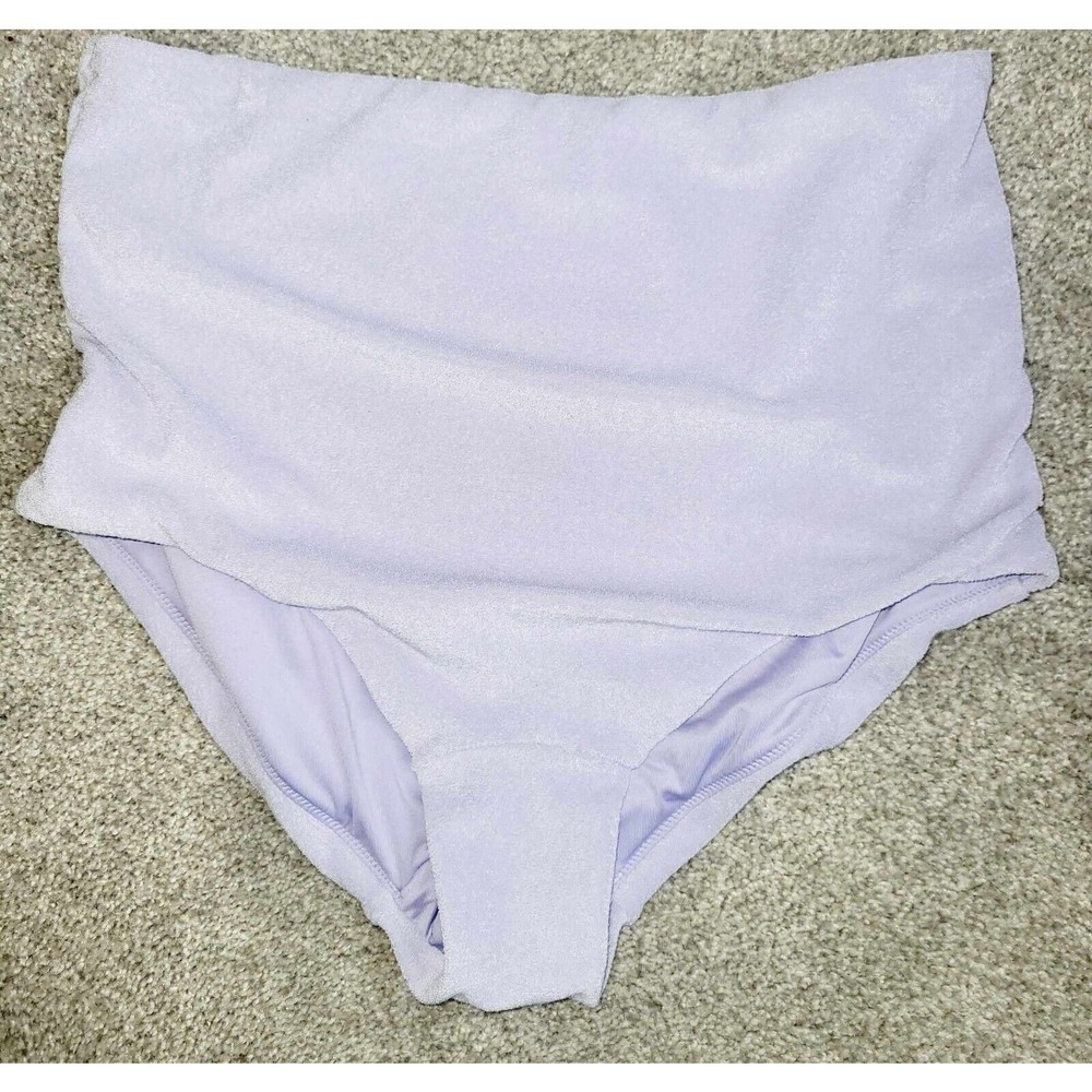 VICTORIA'S SECRET TERRY CLOTH PURPLE HIGH WAIST SWIM BOTTOM~LARGE~NWT~$26.95